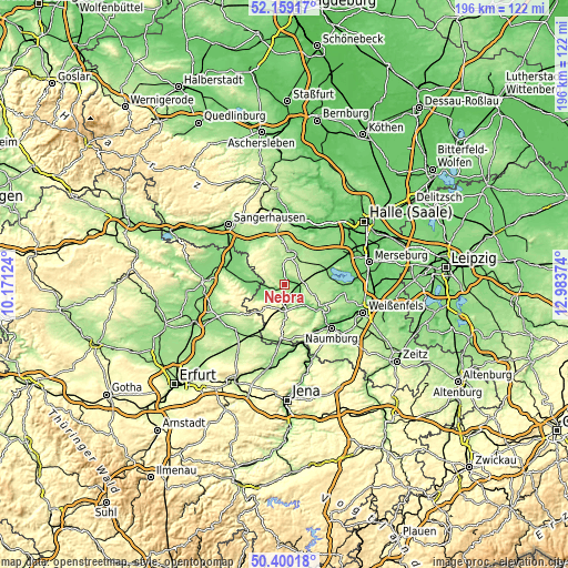 Topographic map of Nebra