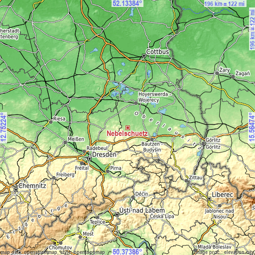 Topographic map of Nebelschütz