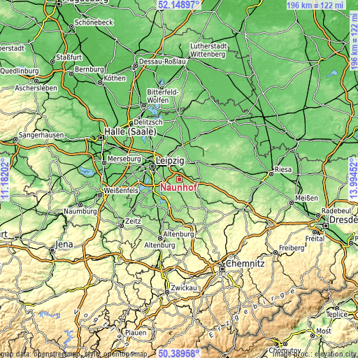 Topographic map of Naunhof