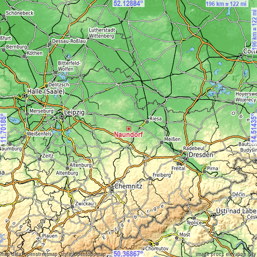 Topographic map of Naundorf