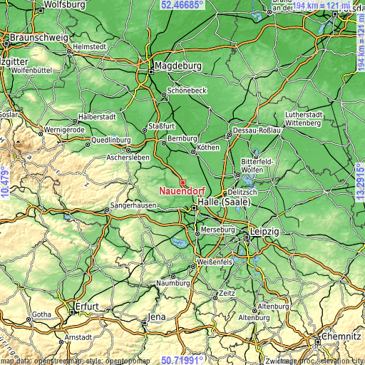 Topographic map of Nauendorf