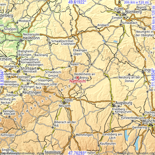 Topographic map of Nattheim