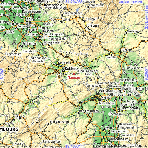 Topographic map of Nassau