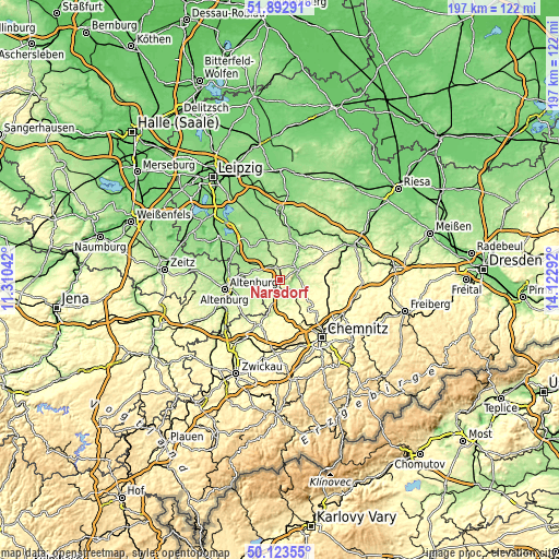 Topographic map of Narsdorf