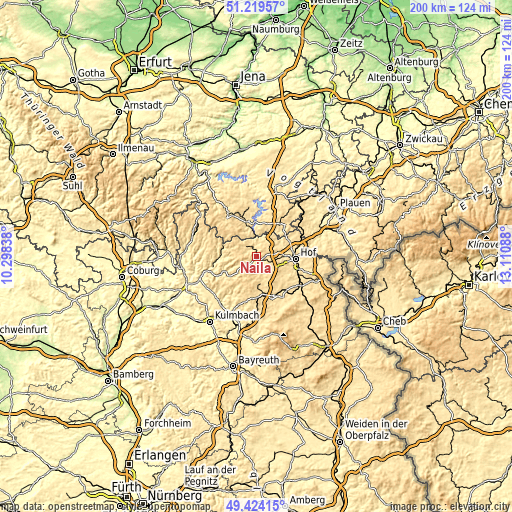 Topographic map of Naila