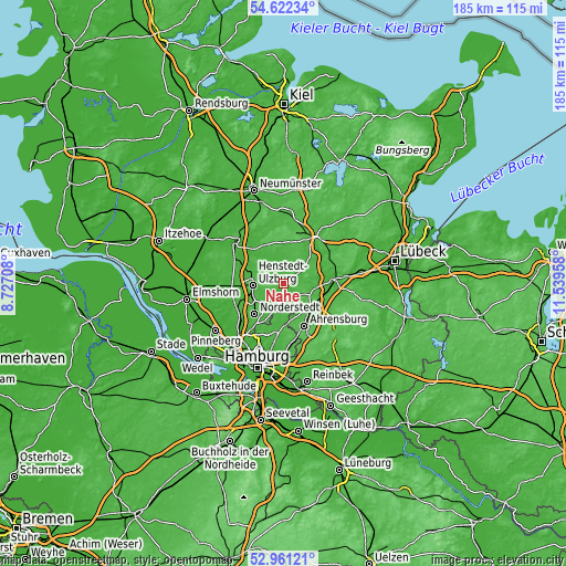 Topographic map of Nahe