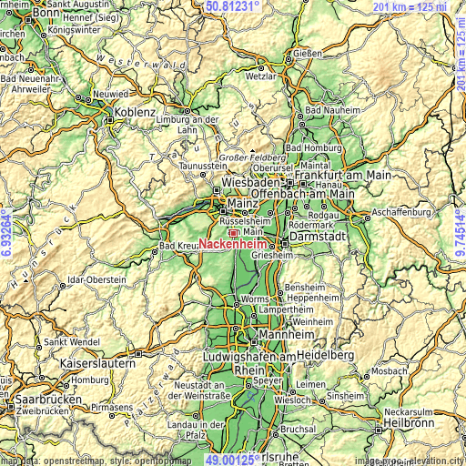 Topographic map of Nackenheim