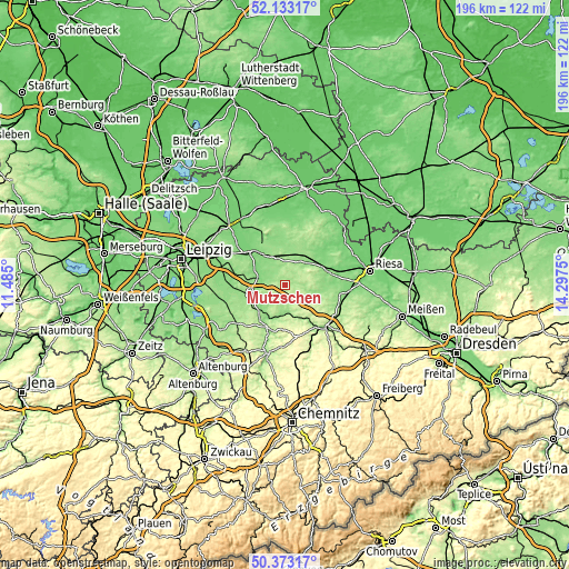 Topographic map of Mutzschen