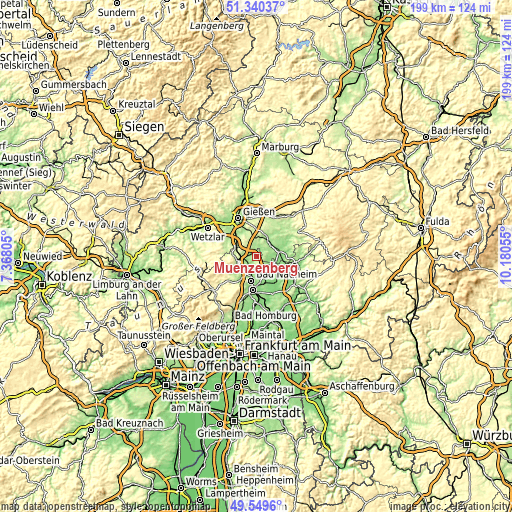 Topographic map of Münzenberg