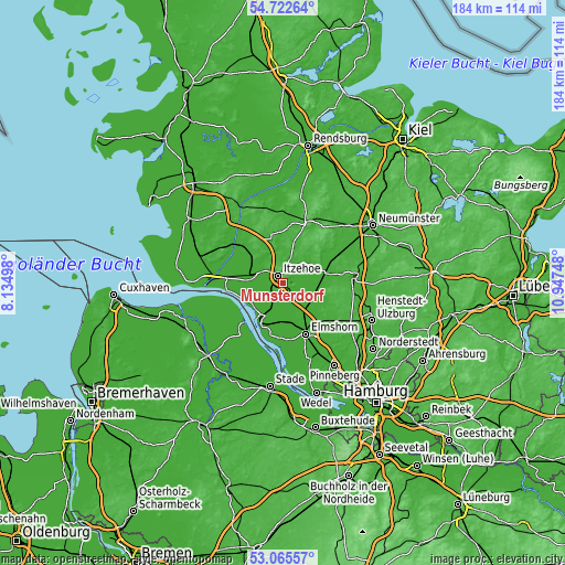 Topographic map of Münsterdorf