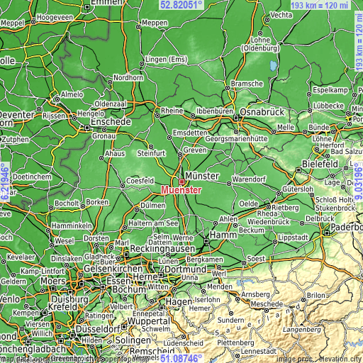Topographic map of Münster