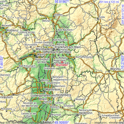 Topographic map of Münster
