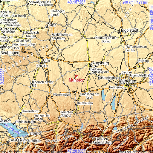 Topographic map of Münster