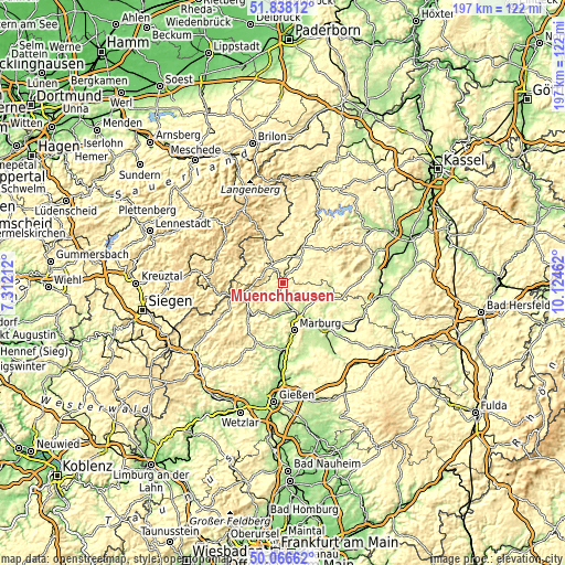 Topographic map of Münchhausen