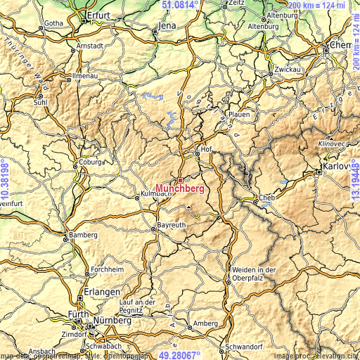 Topographic map of Münchberg