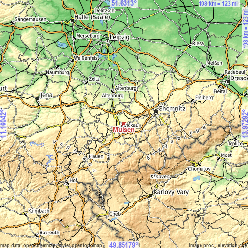 Topographic map of Mülsen