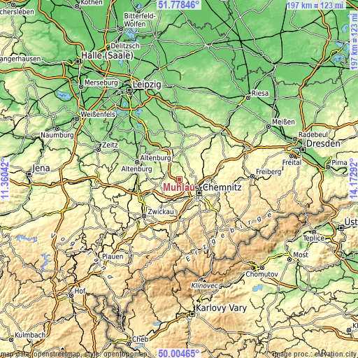 Topographic map of Mühlau