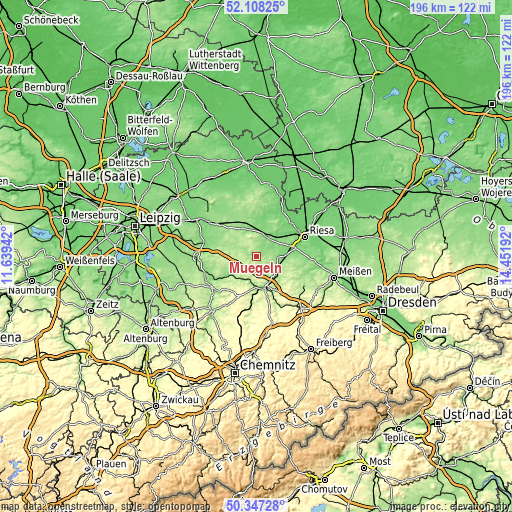 Topographic map of Mügeln