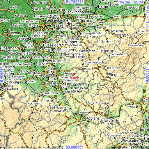 Topographic map of Much