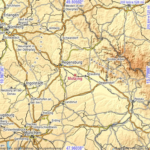 Topographic map of Mötzing