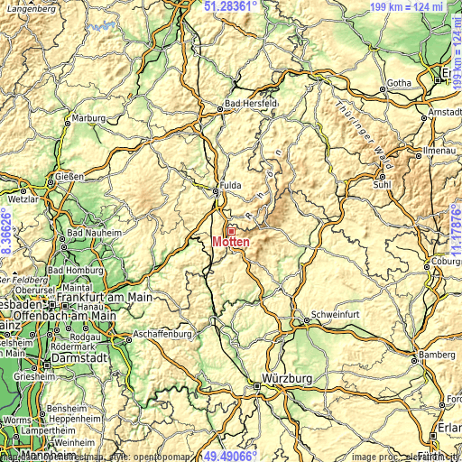 Topographic map of Motten