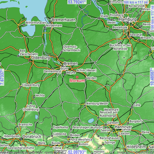 Topographic map of Morsum