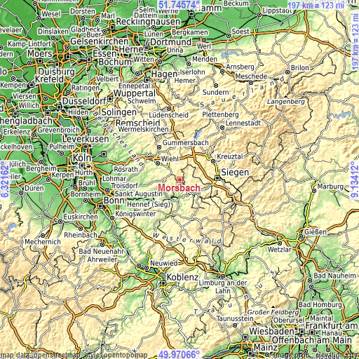 Topographic map of Morsbach