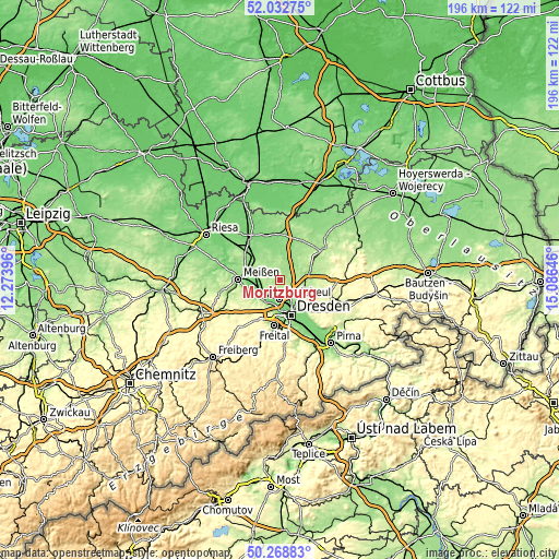 Topographic map of Moritzburg
