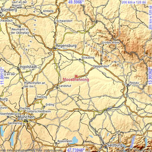 Topographic map of Moosthenning