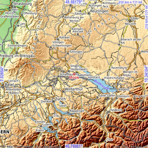 Topographic map of Moos