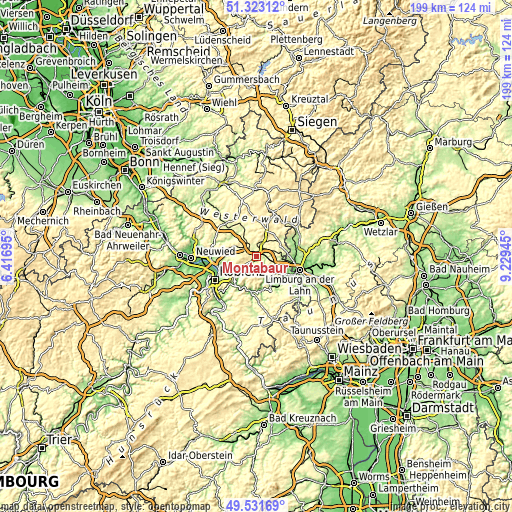 Topographic map of Montabaur