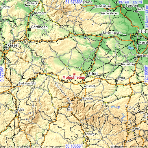 Topographic map of Molschleben