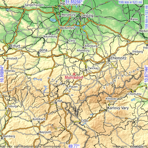 Topographic map of Mohlsdorf