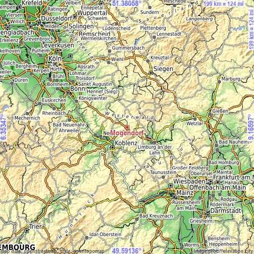 Topographic map of Mogendorf