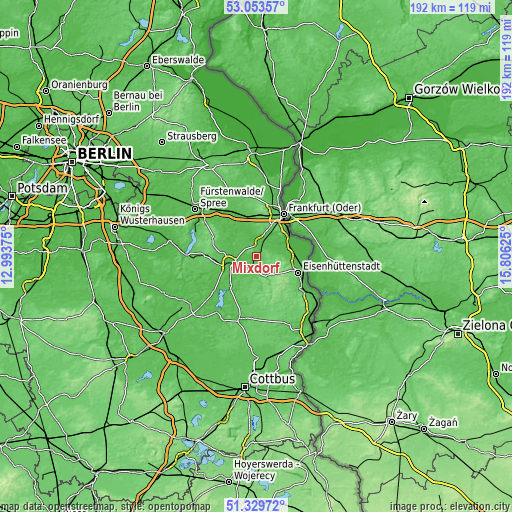 Topographic map of Mixdorf