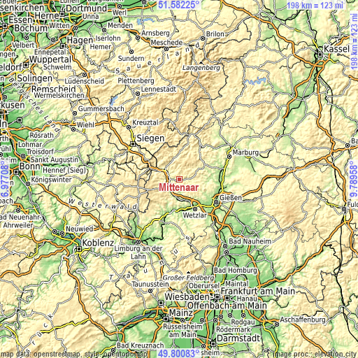Topographic map of Mittenaar