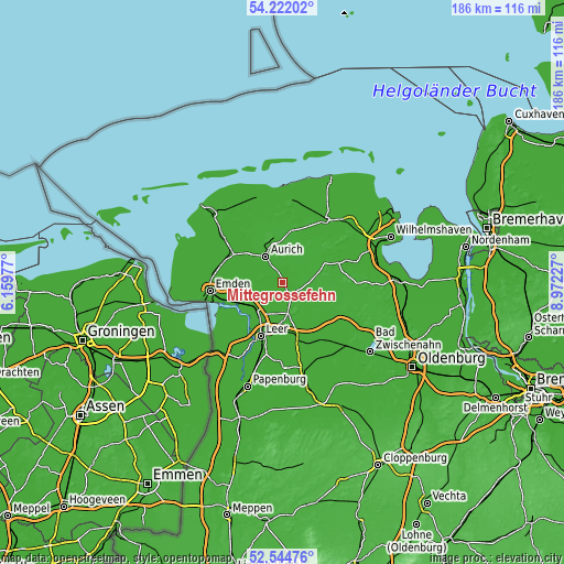 Topographic map of Mittegroßefehn