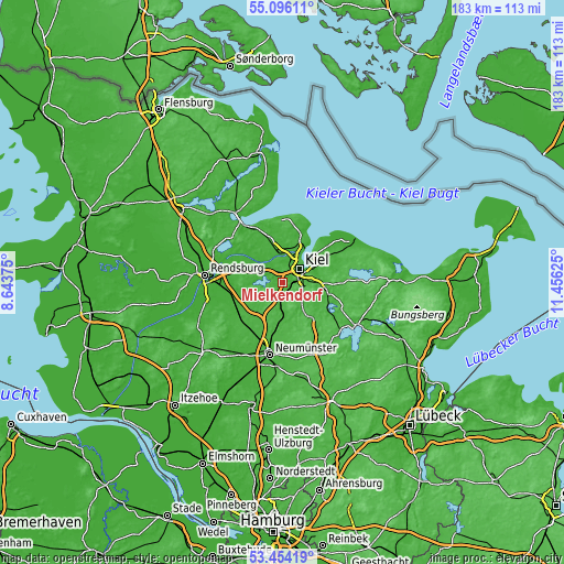Topographic map of Mielkendorf