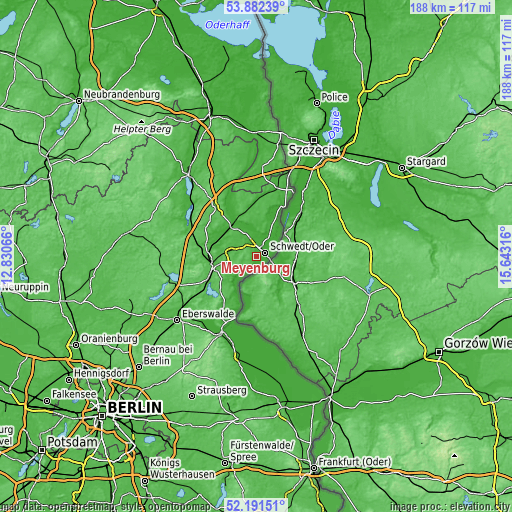 Topographic map of Meyenburg