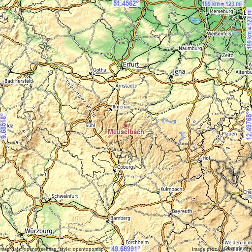 Topographic map of Meuselbach