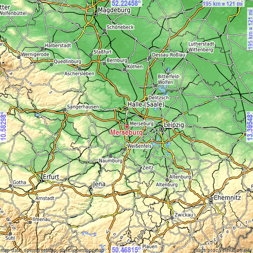 Topographic map of Merseburg