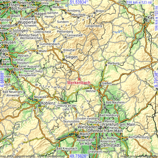 Topographic map of Merkenbach
