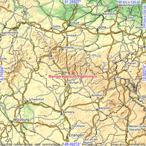 Topographic map of Mengersgereuth-Hämmern