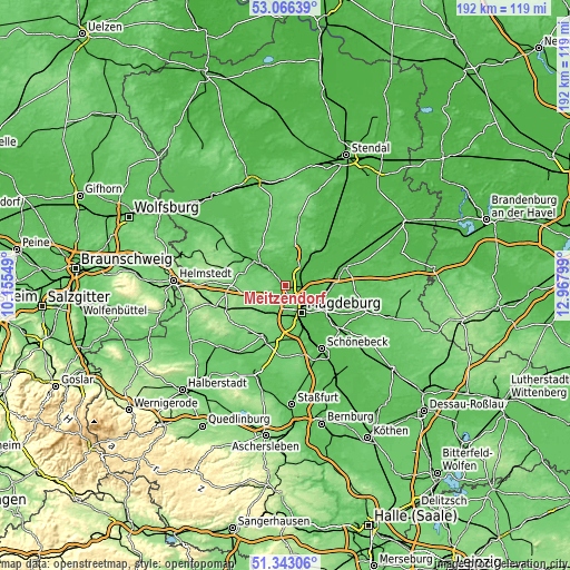 Topographic map of Meitzendorf