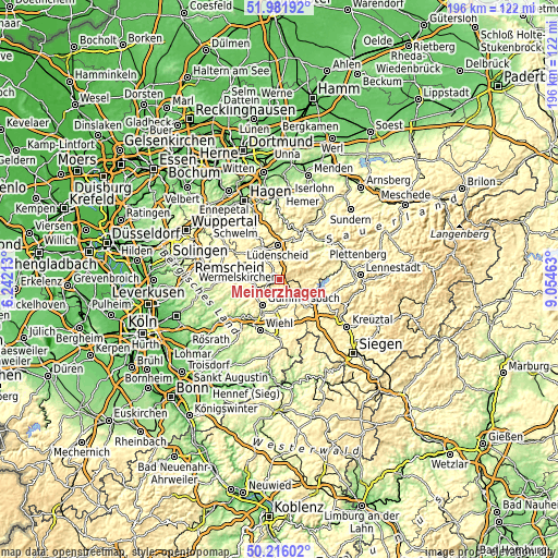 Topographic map of Meinerzhagen