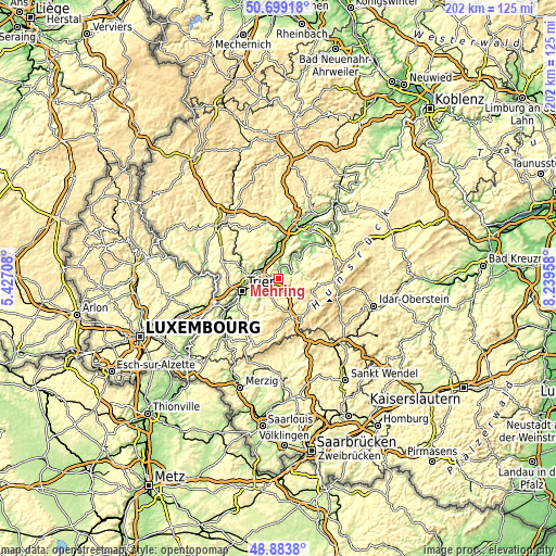 Topographic map of Mehring