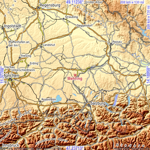 Topographic map of Mehring