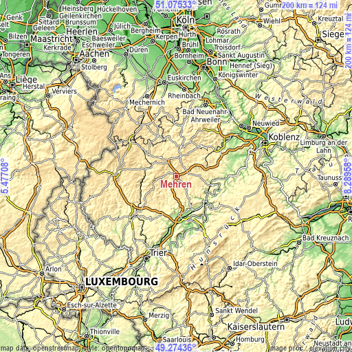 Topographic map of Mehren