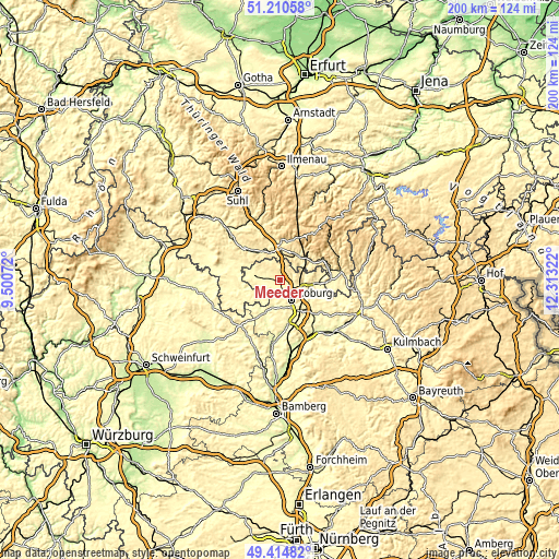 Topographic map of Meeder