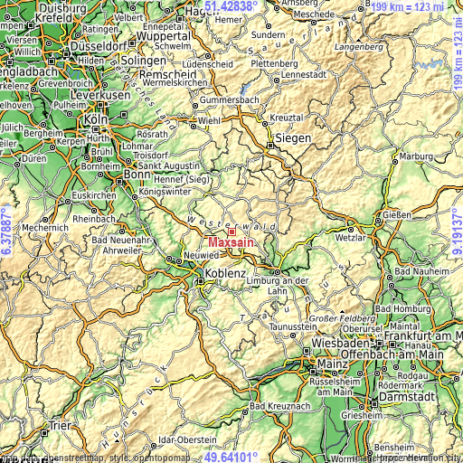 Topographic map of Maxsain